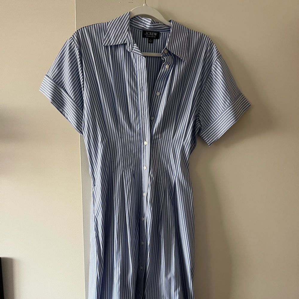 J.Crew Blue Striped Shirt Dress
